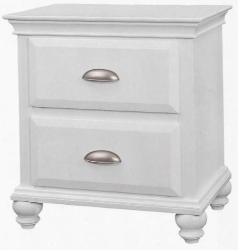 1009-80 Cape Cod 24" Two Drawer Nightstand With Simple Pulls  Molding Detail Bun And Turned Feet In