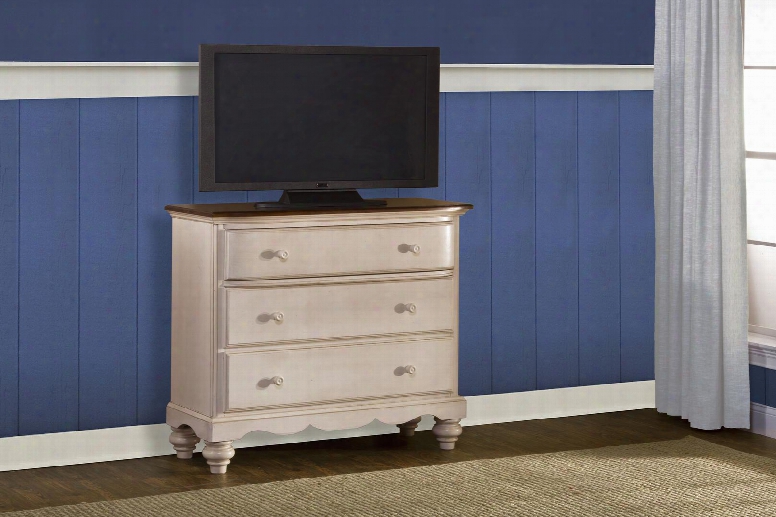 1052-790 Pine Island 40" Tv Chest With Decorative Hardware Molding Detail And Turned Legs Old