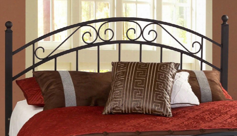 1142hkr Willow King Size Open-frame Headboard With Rails Included Scrollwork Straight Spindles And Metal Construction In Textured Black