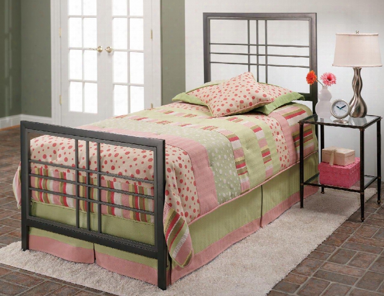 1334btwr Tiburon Twin Bed With Rails Metal And Straight Lines And Sharp Angles In Magnesium