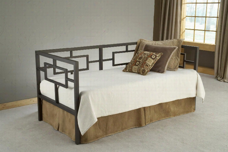 1516dblh Chloe Daybed With Suspension Deck Asian Design Squared Angles And Tubular Steel Construction In Bronze