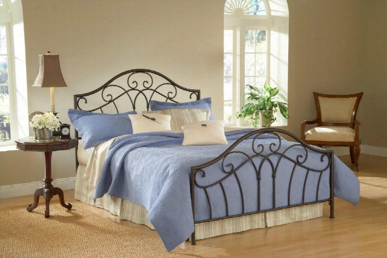 1544bkr Josephine Bed Set - King - W/rails Metallic