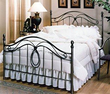 167bqr Milano Queen Bed With Rails Metal Rope Motif And Double Loop Design In Antique