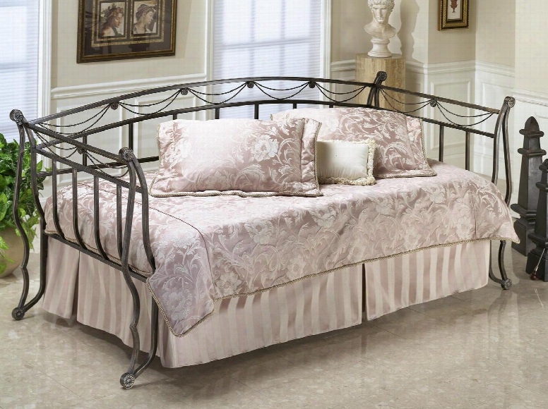 171dblh Camelot Daybed With Suspension Deck Sleigh Design Draped Rope Wire And M Etal Construction In Black Gold