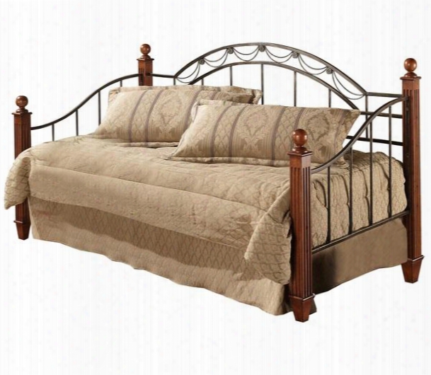 171dbwdlh Camelot Poster Daybed With Suspension Deck Draped Rope Wire And Decorative Castings In Black Gold And Cherry