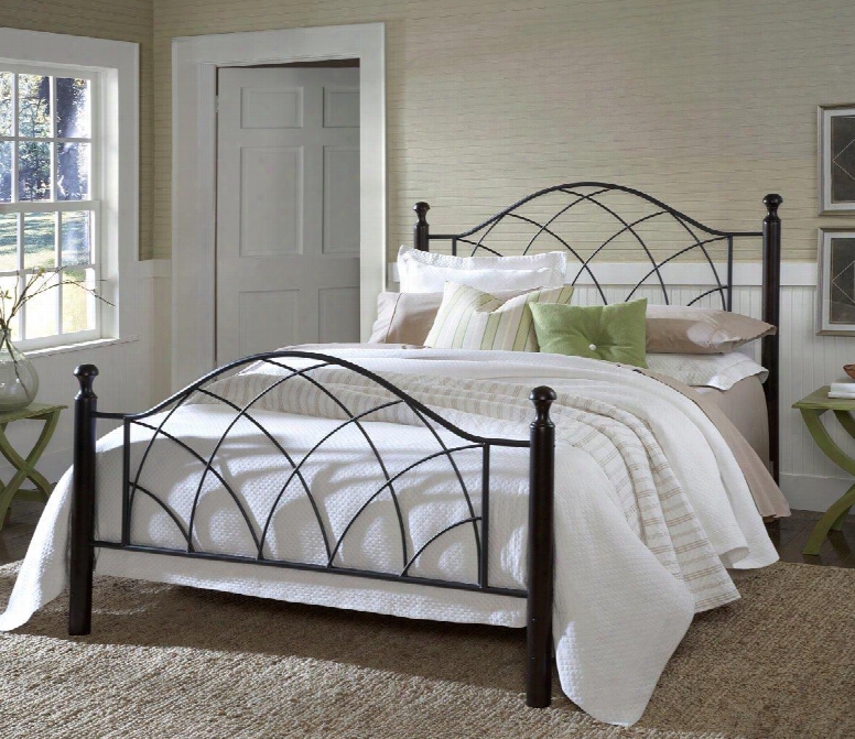 1764bkr Vista King Size Poster Bed Set With Rails Included Black Turned Posts And Tubular Steel Construction In Metallic