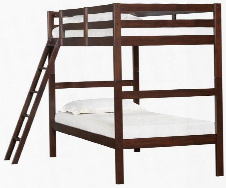 3000-37 Mission Hills 80" Twin Bunk Bed With Distressed Detailing And Block Feet In