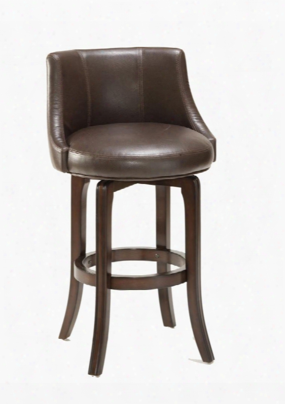 4294-827i Napa Valley 36" Bonded Leather Upholstered Swivel Counter Stool With Wood Frame In Dark Brown