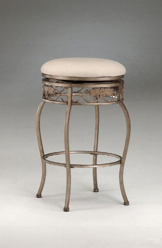 4358-827 Bordeaux 26" Backless Swivel Counter Stool With Elegant Scroll Work In Bronze