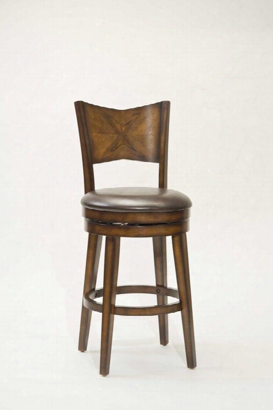 4477-826 Jenkins 40" Vinyl Upholstered Swivel Counter Stool With Wood Frame In Rustic