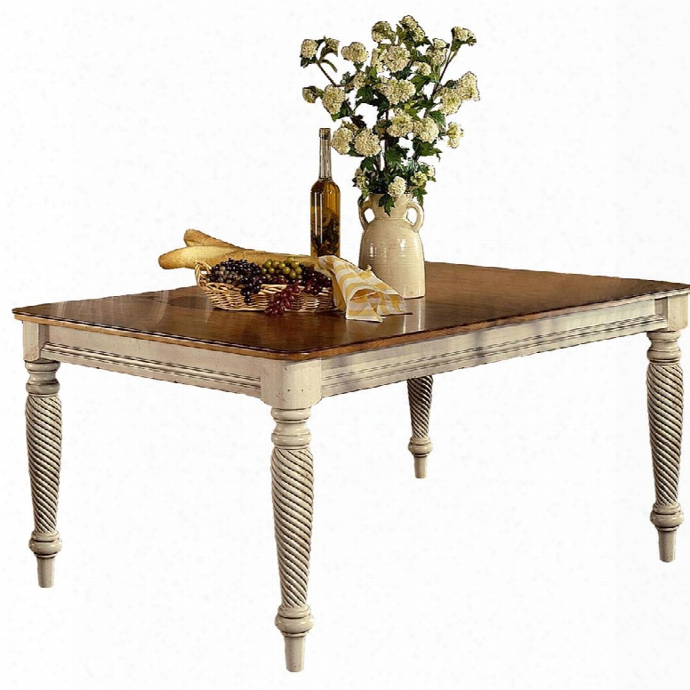 4508-819 Wilshire 73"-109" Extendable Dining Table With 2 18" Leaves Turned Legs Rectangular Shape And Chilean Pine Construction In Antique White