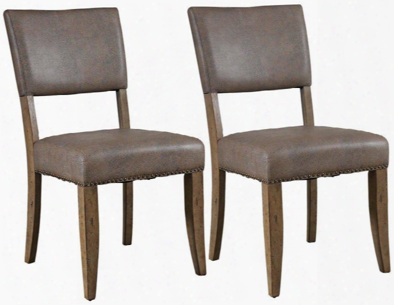 4670-804 Set Of 2 Charleston Parson 38" Dining Chairs With Faux Leather Upholstery Rubber Forest And Plywood Construction In Desert