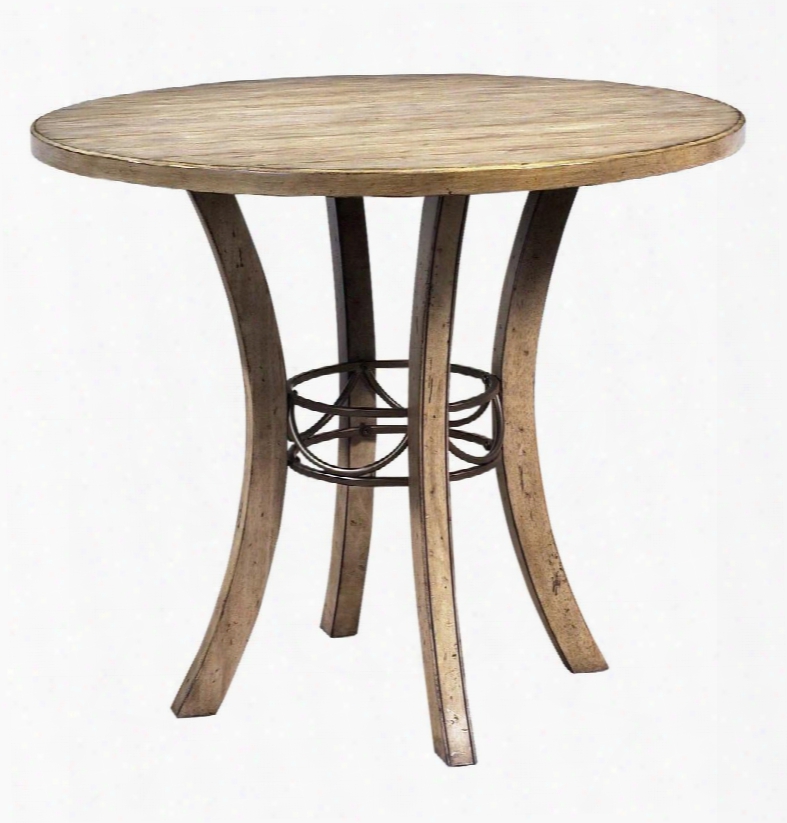 4670ctb Charleston 42" Round Metal Table With Dark Grey Metal Construction And Rubber Wood Top In Desert Tan