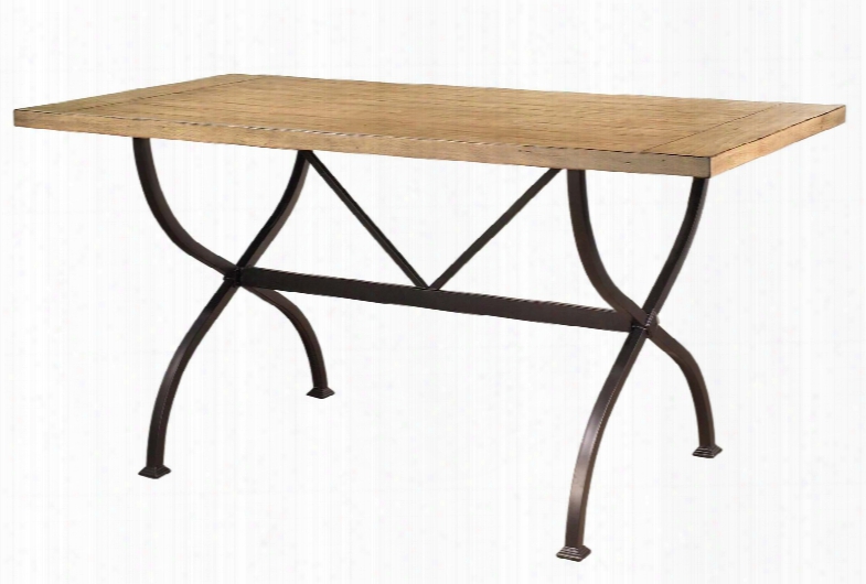 4670ctbr Charleston 72" Rectangular Dining Table With Dark Grey Metal Construction And Rubber Wood Top In Desert Tan