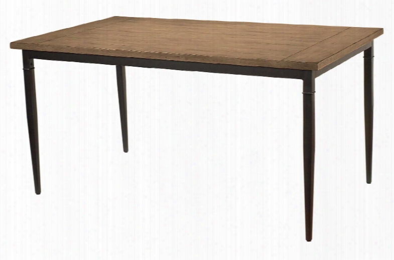 4670dtbr Charleston 60" Rectangular Dining Table With Dark Grey Metal Construction And Rubber Wood Top In Desert Tan