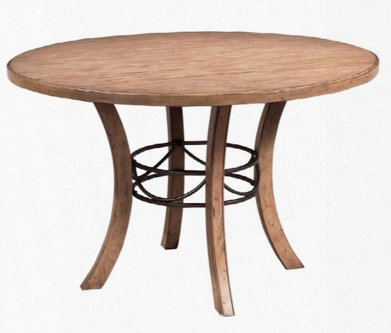 4670dtbw Charleston 48" Round Metal Table With Dark Grey Metal Construction And Rubber Wood Top In Desert Tan