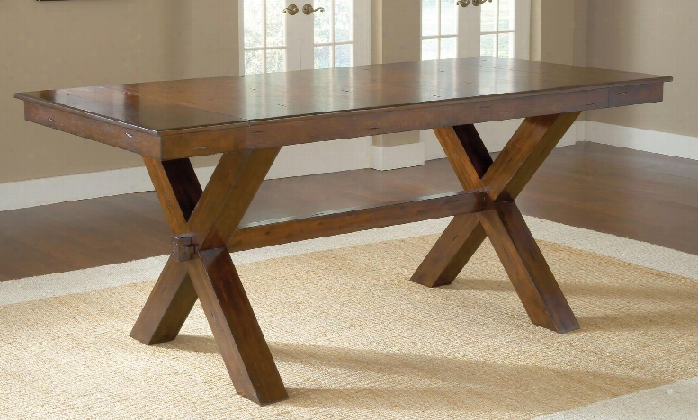 4692dtb Park Avenue 84"-108" Extendable Trestle Dining Table With Rectangular Shape Adn Mdf With Mahogany Veneer In Dark Cherry