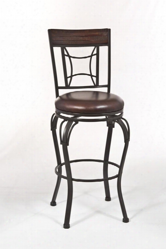 4702-830 Granada 46" Vinyl Upholstered Swivel Bar Stool With Metal Frame In Dark