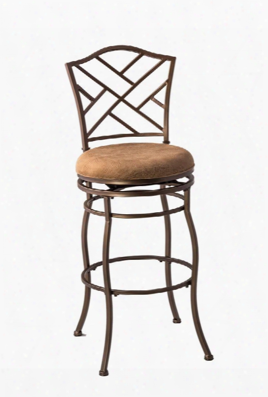 4815-844 Hanover 44" Faux Suede Upholstery Swivel Bar Stool With Metal Frame In Brown Powder