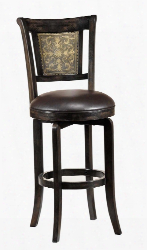 4861-830  Camille 47" 360 Degree Swivel Bar Stool With Wood Frame In Dark