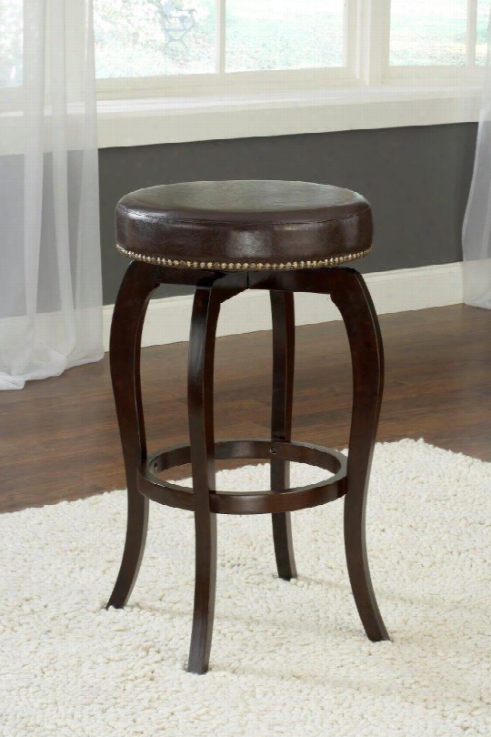 4933-832 Wilmington 31" Vinyl Upholstered Backless 360 Degree Swivel Bar Stool With Wood Frame In