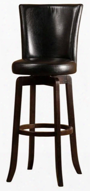 4951-831 Copenhagen 43" Swivel Bar Stool With Brown Vinyl Upholstery Mdf Veneer And Strong Wood Construction In Espresso