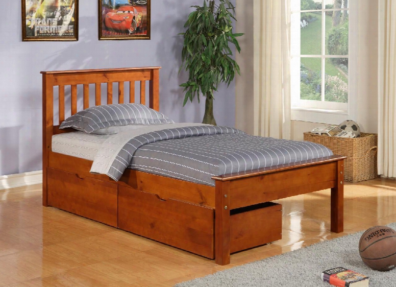 500-fe-505-e Full Size Contemporary Bed With Slat Kit And Dual Underbed Storage Drawer With Casters In Light Espresso