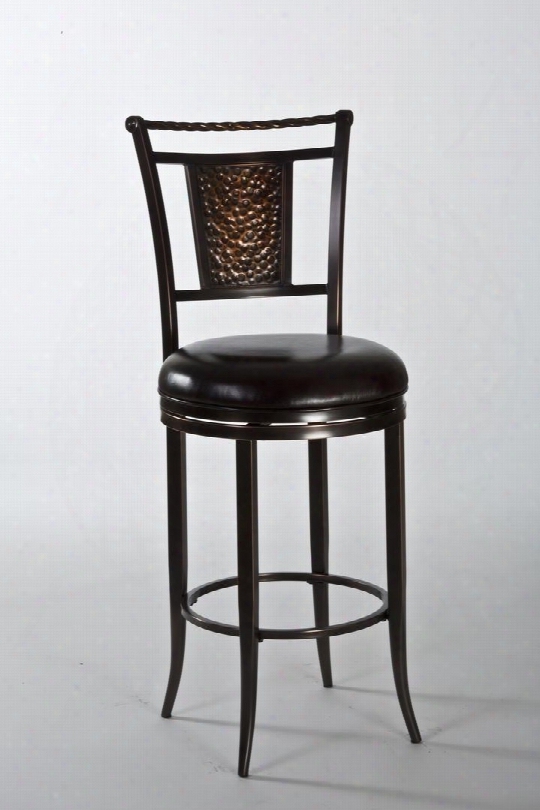 5247-830 Parkside 44" Vinyl Upholstered 360 Degree Swivel Bar Stool With Metal Frame And Tapered Legs In