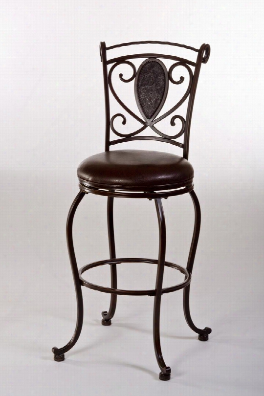 5314-830 Scarton 47" Pu Leather Upholstered 360 Degree Swivel Bar Stool With Metal Frame In Dark