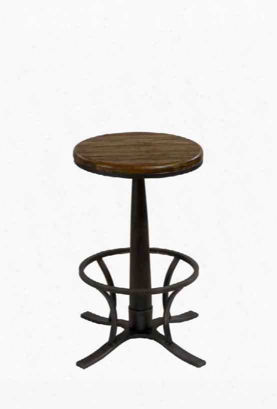 5441-833 Rivage 30" Backless 360 Degree Swivel Bar Stool With Wood And Metal Frame In Steel