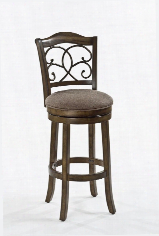 56 25-830 Mclane 45" Fabric Upholstered 360 Degree Swivel Bar Stool With Wood Frame In Rich