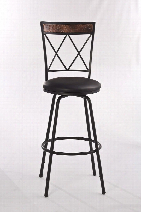 5643-830 Howard 46" Faux Leather Upholstered Metal Adjustable Barstool With Metal Frame In