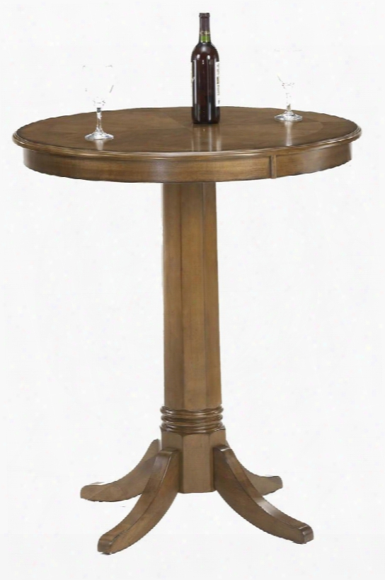 6125ptb Warrington 366" Round Pub Table With Pedestal Base China Birch Veneer And Mdf Constructon In Rich Cherry