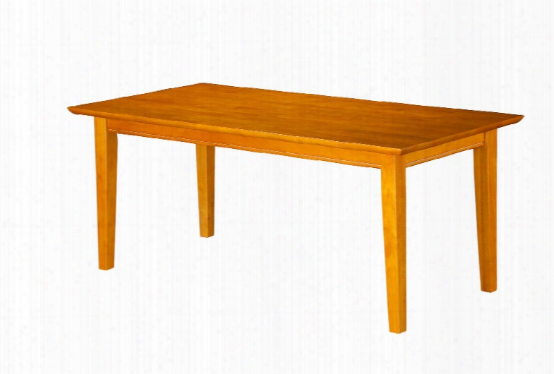 Ah15107 Shaker Coffee Table With Apron And Tapered Legs In Caramel