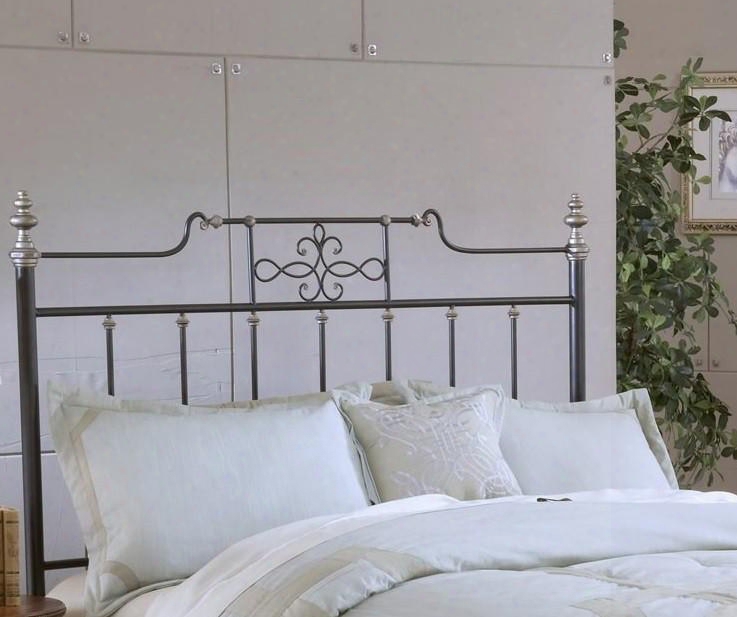 Amelia 1641bqr Queen Sized Bed With Headboard Footboard And Frame Intricate Scroll Work And Tubular Steel Construction In Frosted