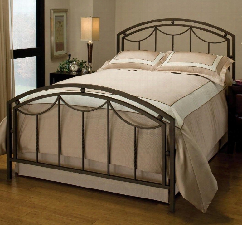 Arlington 1501bkr King Sized Bed With Headboard Footboard And Frame Standard Arched Silhouette And Tubular Steel Construction In Bronze