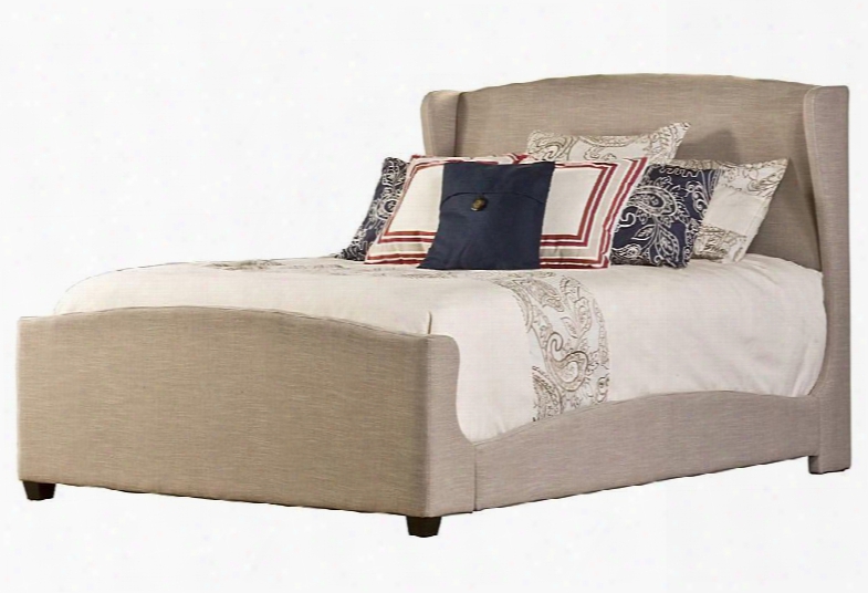 Barrington 1262bkr King Sized Bed With Wingback Headboard Footboard And Rails And Linen Upholstery In