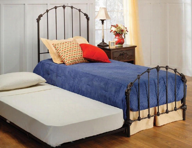 Bonita 346btwhtr Twin Sized Bed With Headboard Footboard Daybed Suspension Deck And Roll-out Trundle In Copper Mist