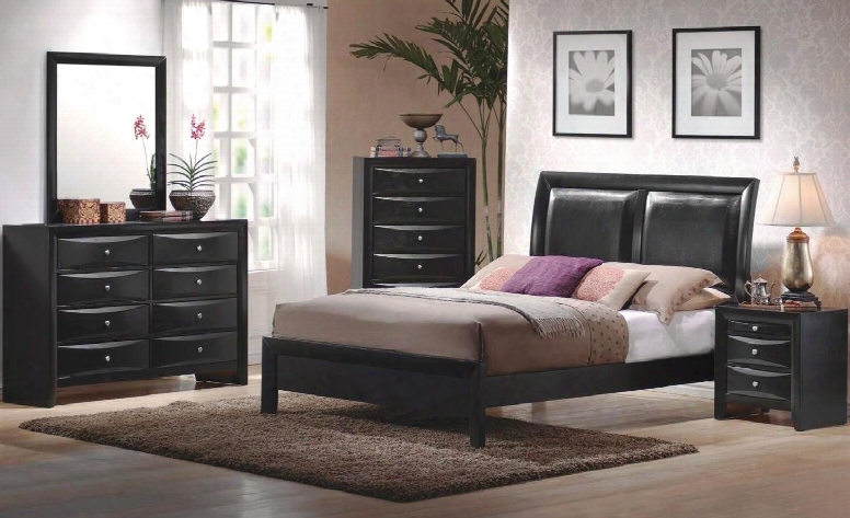 Briana 200701kwdm2nc 6-piece Bedroom Set With California King Platform Bed Dresser Mirror 2 Nightstands And Chest In