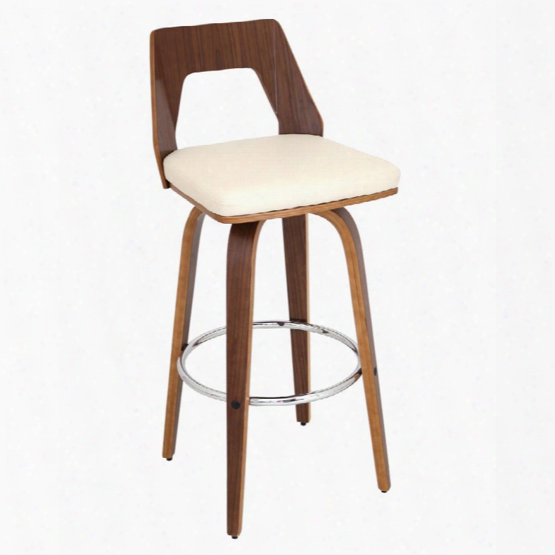 Bs-trilo Wl Trilogy Mid-century Modern Barstool In Walnut And