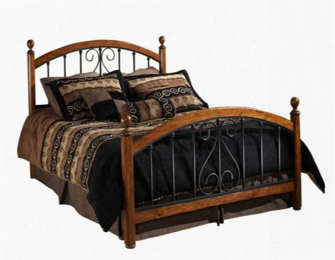 Burton Way 1258bkr King Sized Bed With Headboard Footboard Frame And 4 Posts Elongated Oval Finials And Tubular Steel Construction In Black Powder Coat And