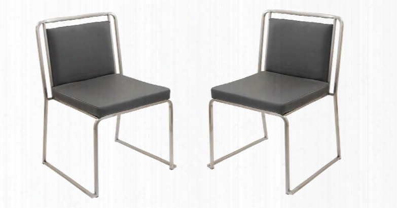 Ch-casc Gy2 Cascade Stackable Dining Contemporary Chair - Set Of 2 In