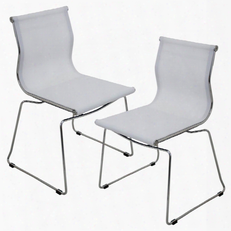 Ch-mirage W2 Mirage Stackable Dining Contemporary Chair White - Set Of