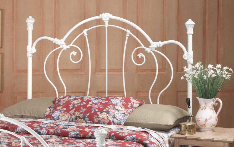Cherie 381hkr King Sized Be D With Headboard And Frame Victorian-style Design Scrollwork And Metal Construction In Ivory