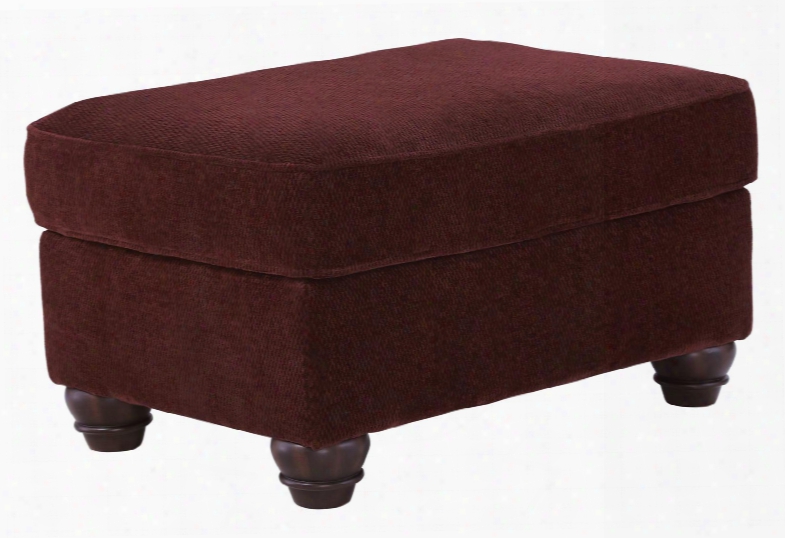 Chesterbrook Collection 8810214 35" Ottoman With Fabric Upholstery Piped Stitching Bun Feet And Traditional Style In