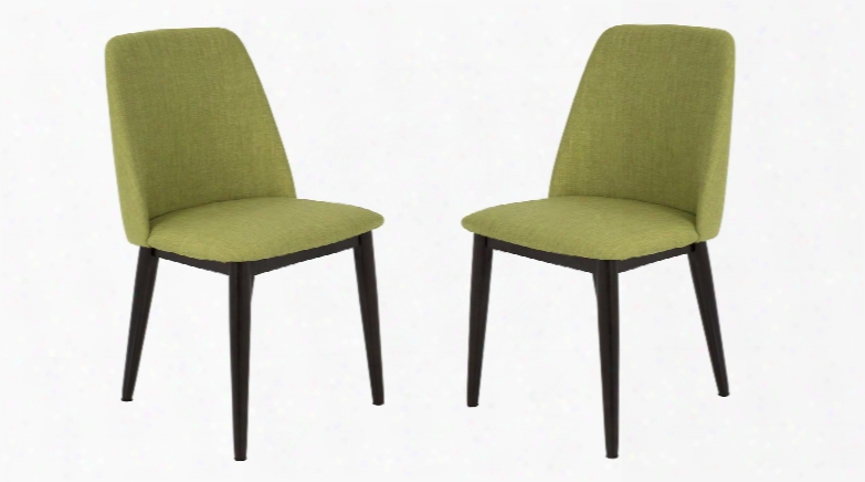 Chr-tnt Gn+bn2 Tintori Mid-century Dining Chairs In Green Fabric - Set Of