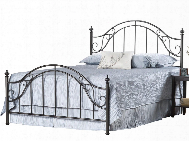 Clayton 1681bkr King Sized Bed With Headboard Footboard Frame And Cast Metal Constrction In Matte Brown