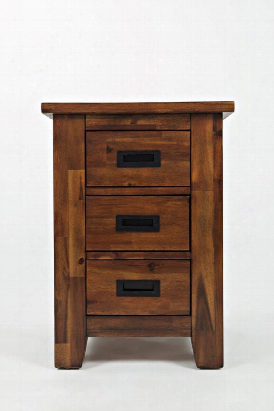 Coolidge Corner Collection 1500-8 16" Cabinet Chairside Table With Three Drawers In