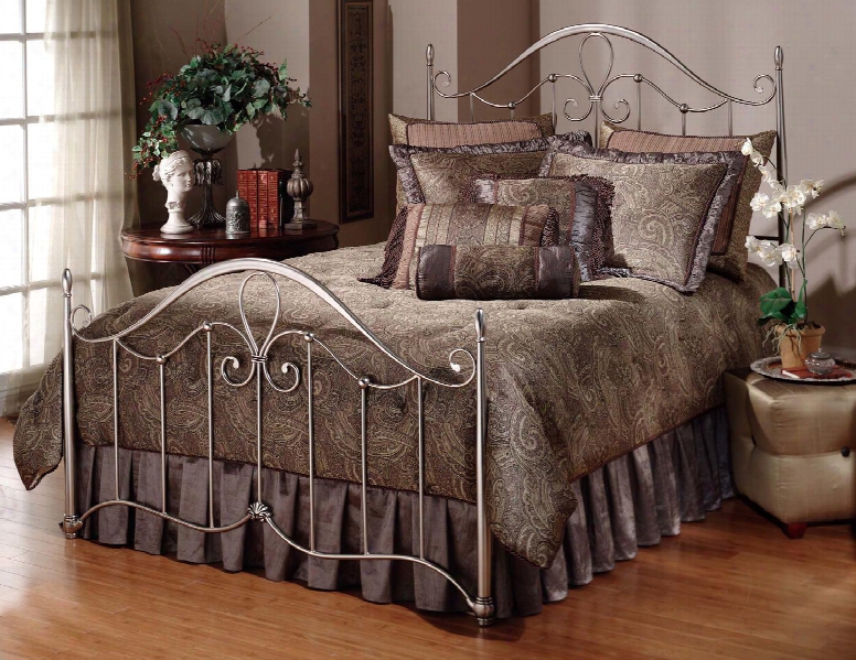 Doheny 1383bkr King Sized Bed With Headboard Footboard Frame And Tubular Steel Construction In Antique