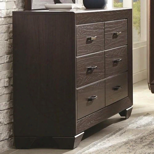 Fenbrook 204393 59" Transitional Six Drawer Dresser In Dark Cocoa